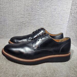 Johnston Murphy Upton Plain Toe Men's US Size 13M Black Leather Oxford Shoes